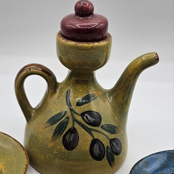 Handcrafted Olive Oil Dispenser with Colorful Plates - Picture 8 of 11